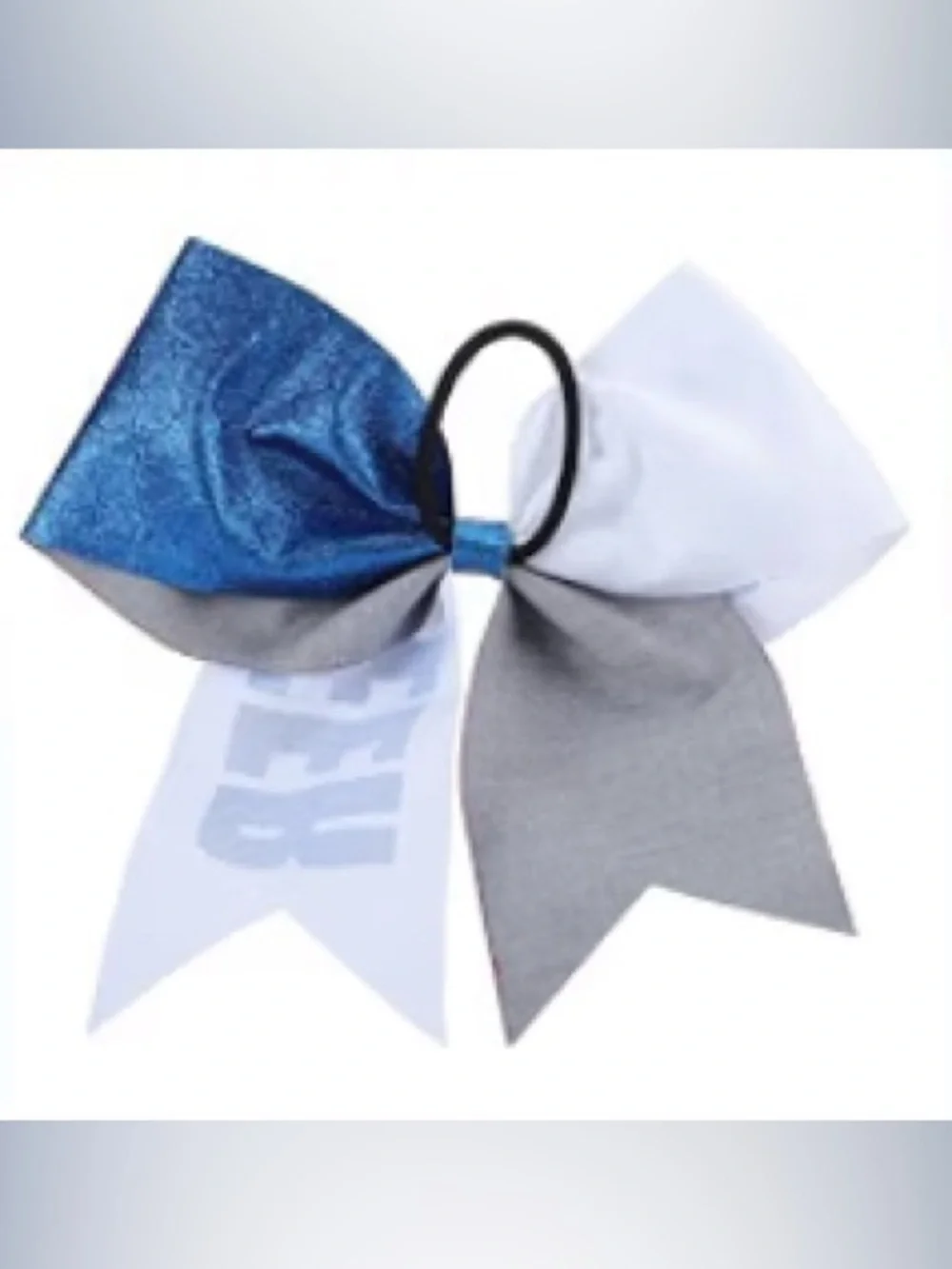New 12-Pack Blue & White Glitter Cheerleading Hair Bows w/Elastic 💙🤍